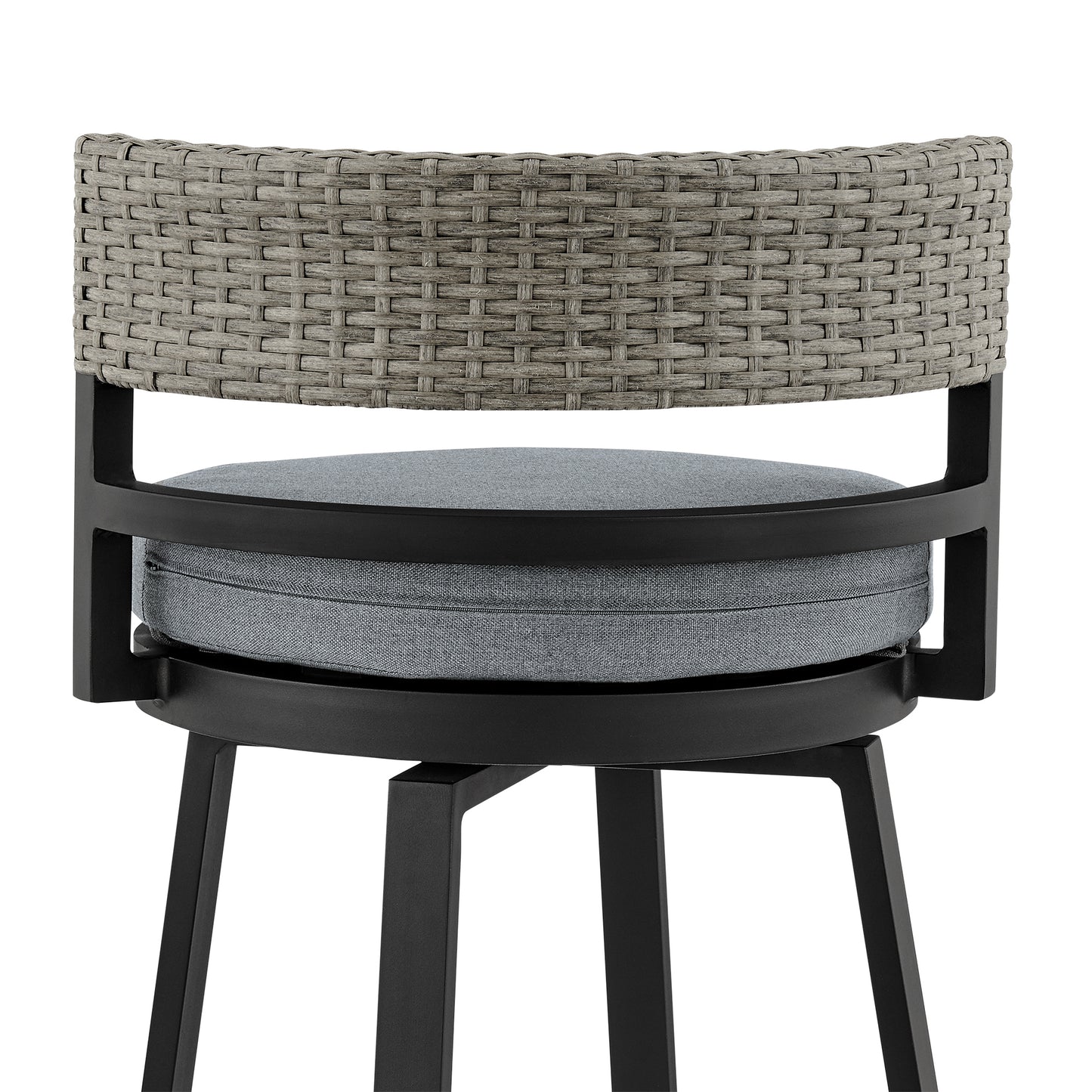 Encinitas Outdoor Patio 5-Piece Bar Table Set in Aluminum with Gray Cushions