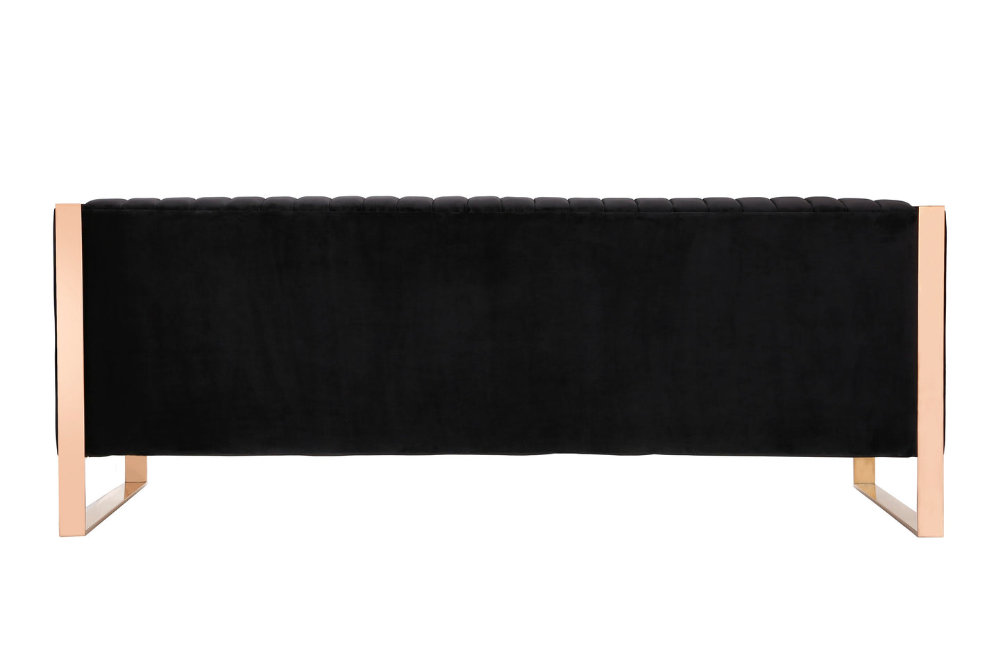 Manhattan Comfort Trillium 83.07 in. Black and Gold 3-Seat Sofa SF009-BK