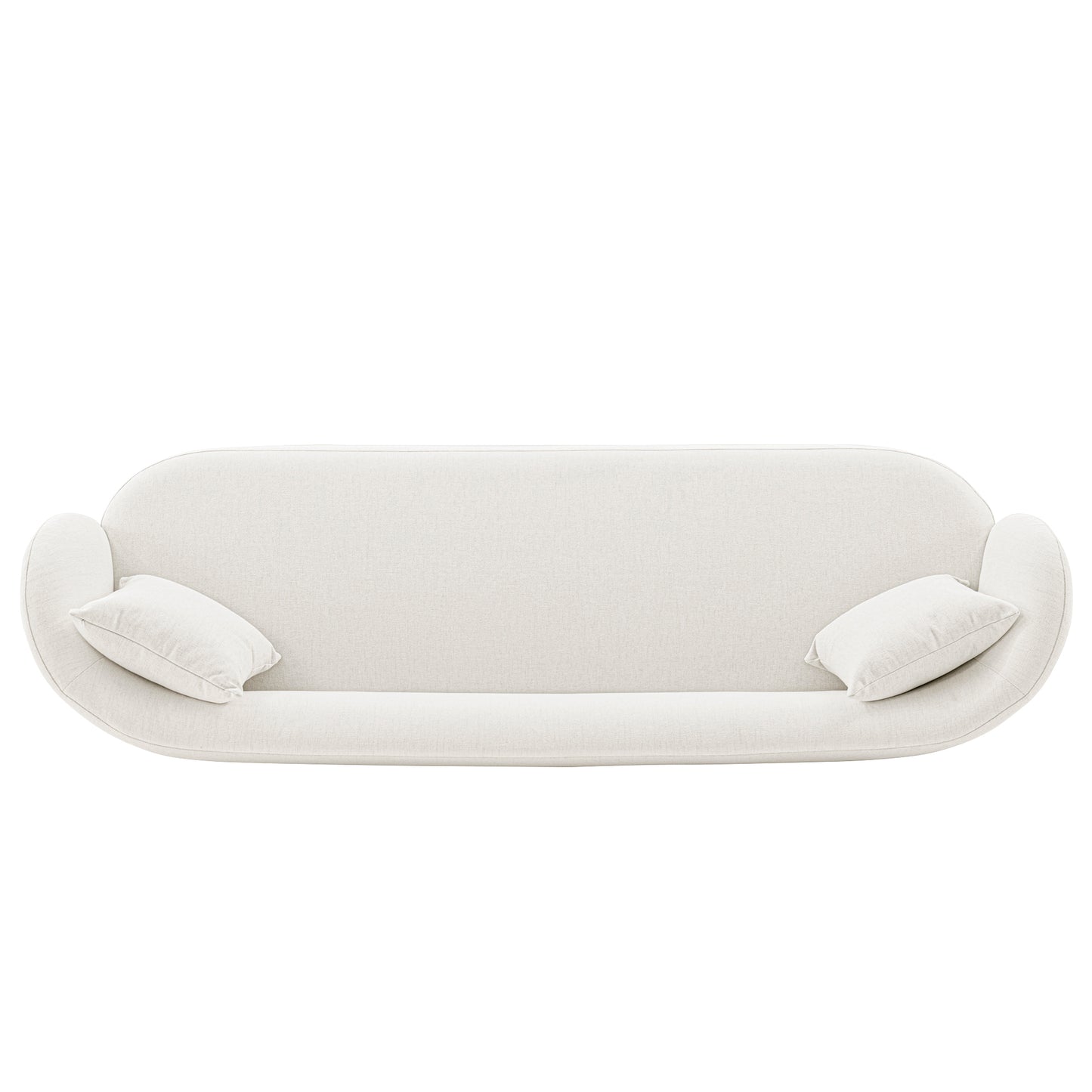 Manhattan Comfort Contemporary Siri Linen Weave 92.52 Sofa with Pillows in Cream SF010-CR