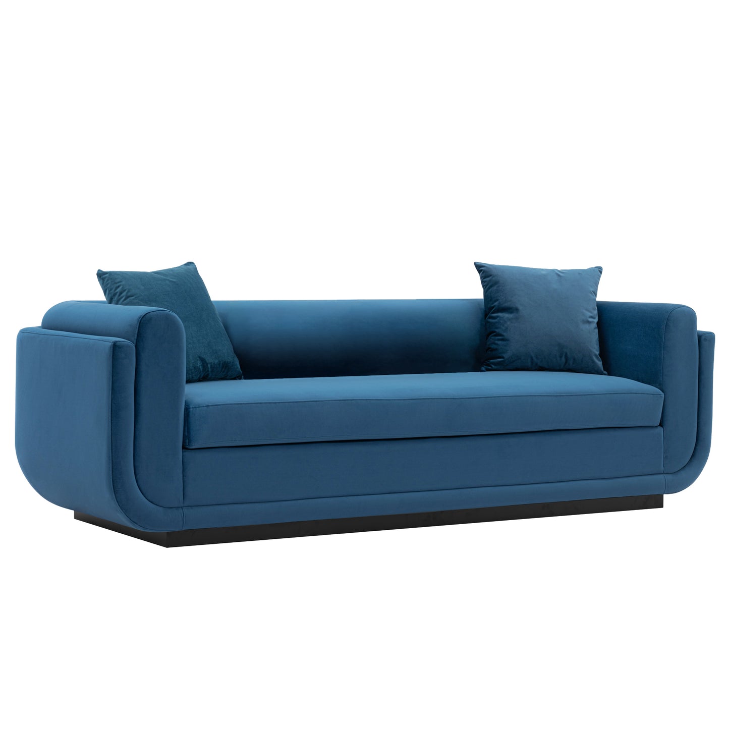 Manhattan Comfort Contemporary Edmonda Velvet Sofa with Pillows