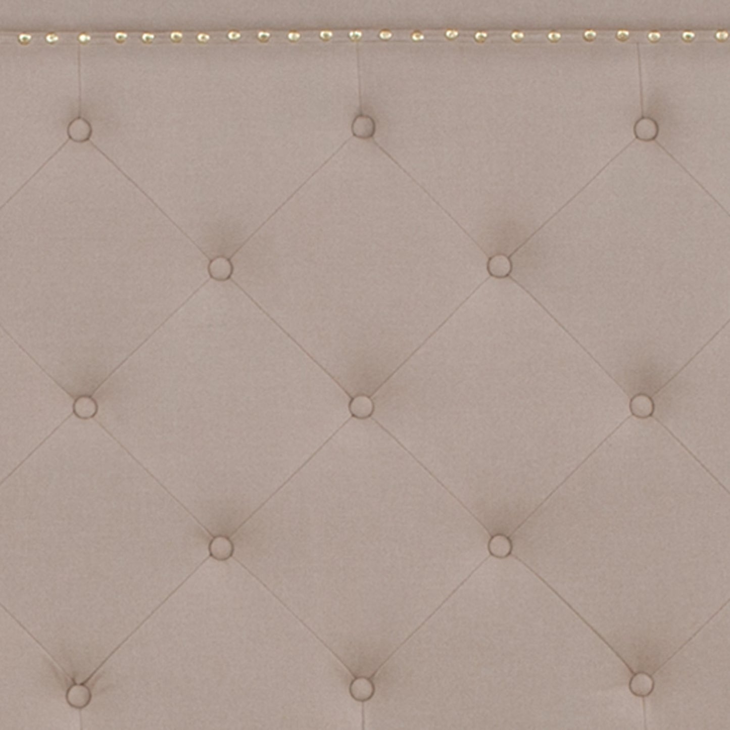 Brighton Queen Size Tufted Upholstered Platform Bed in Beige Fabric Beige