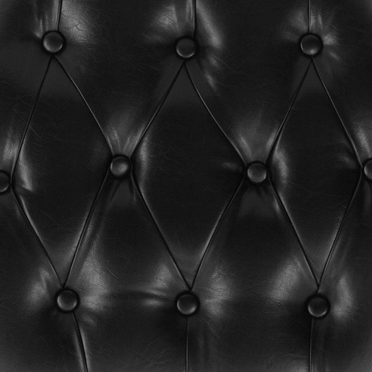Louise Hard Black Tufted Vinyl Chiavari Chair Cushion Black