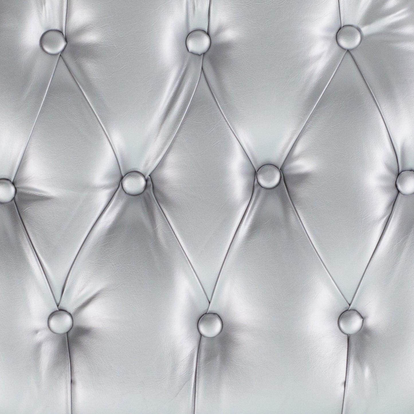 Louise Hard Silver Tufted Vinyl Chiavari Chair Cushion Silver