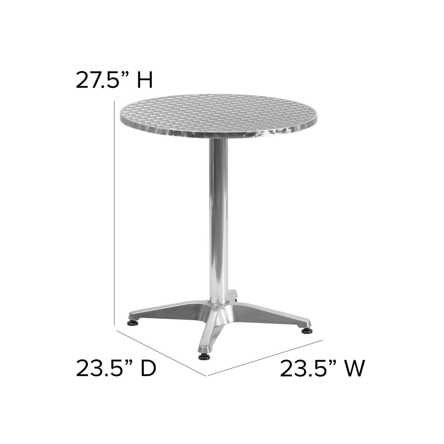 Mellie 23.5'' Round Aluminum Indoor-Outdoor Table with Base Aluminum