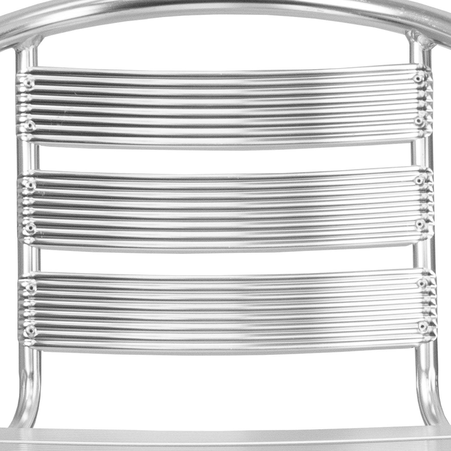 Lila Heavy Duty Commercial Aluminum Indoor-Outdoor Restaurant Stack Chair with Triple Slat Back Aluminum
