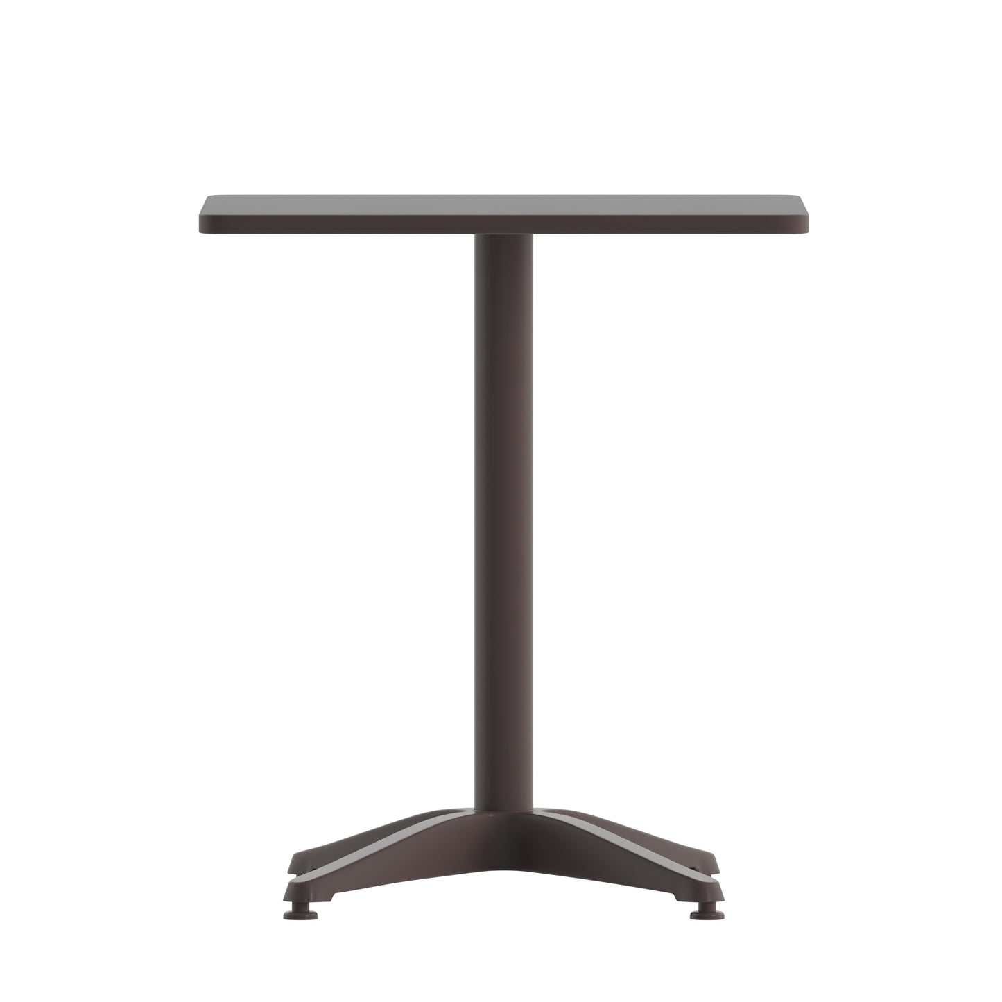 Lila 23.5'' Black Square Aluminum Indoor-Outdoor Table Set with 2 Black Slat Back Chairs Black