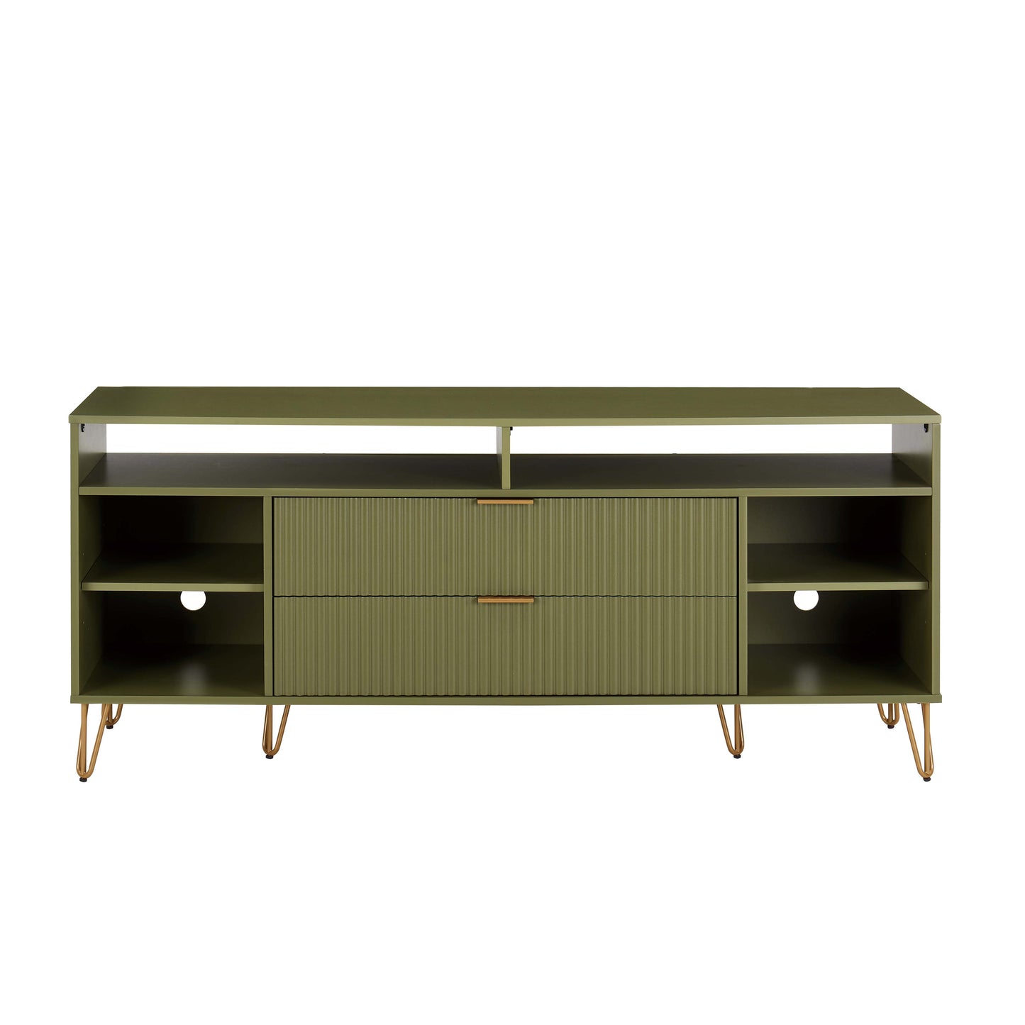 Dumbo Modern 63" Fluted TV Stand in Olive Green TV001-OG