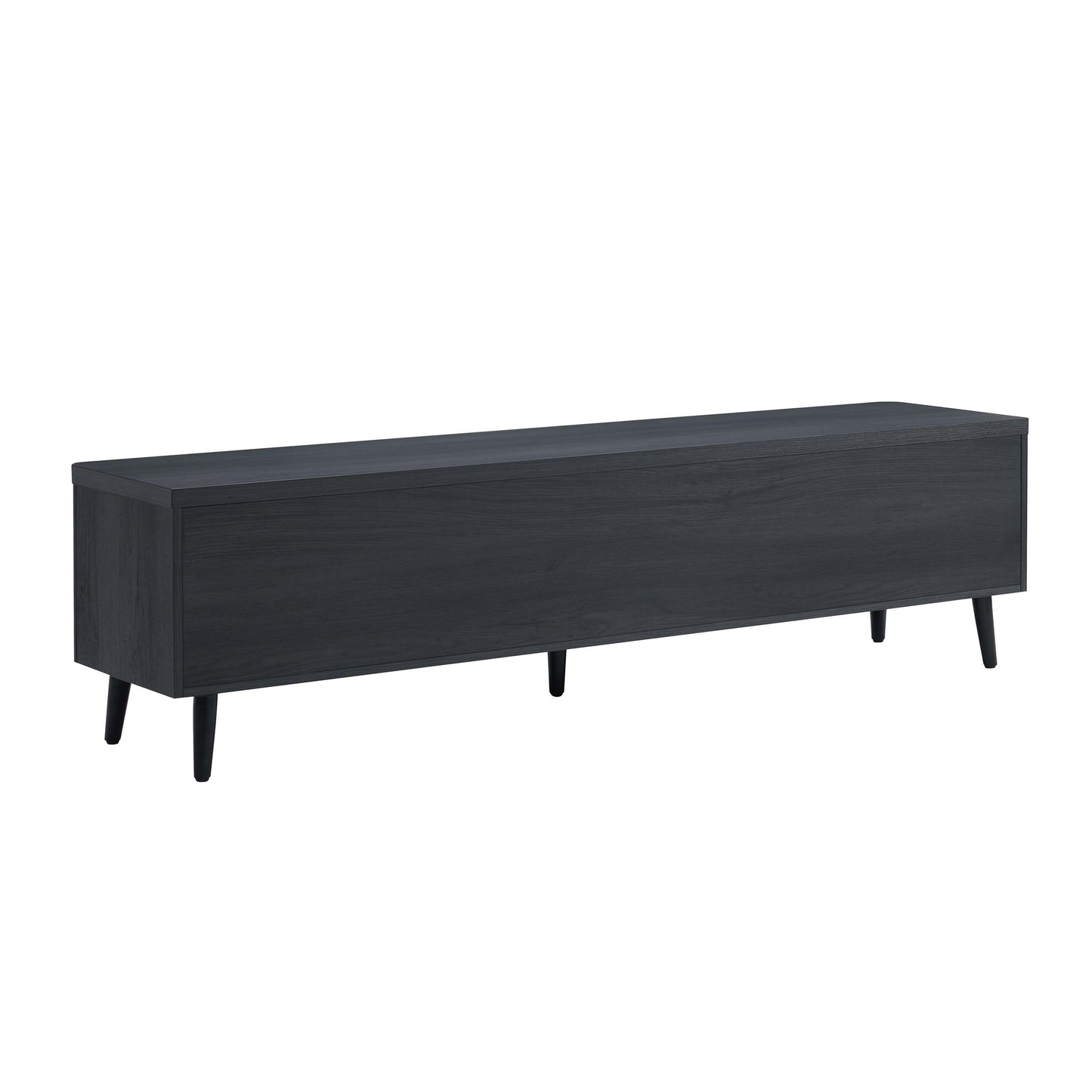 Jodie Mid-Century Modern Fluted TV Stand with Storage Compartments and Wood Grain Finish
