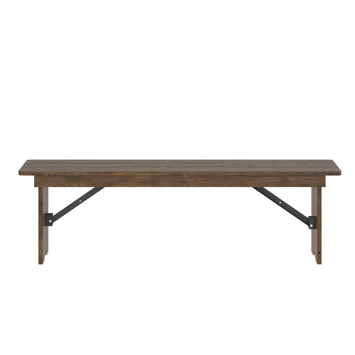 HERCULES 60" x 12" Antique Rustic Commercial Antique Solid Pine Farmhouse Folding Bench with Foldable Locking Legs Antique Rustic