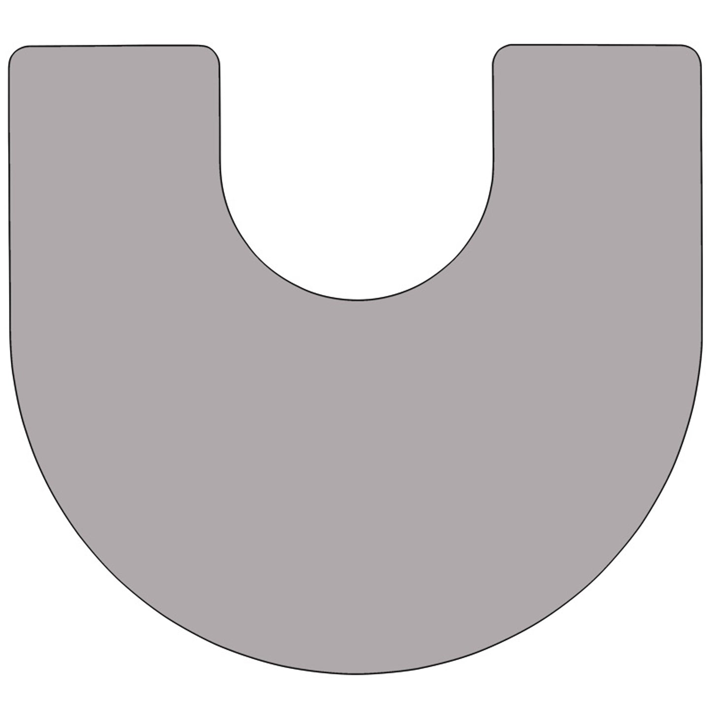 Wren Mobile 60''W x 66''L Horseshoe Grey Thermal Laminate Activity Table - Height Adjustable Short Legs Gray