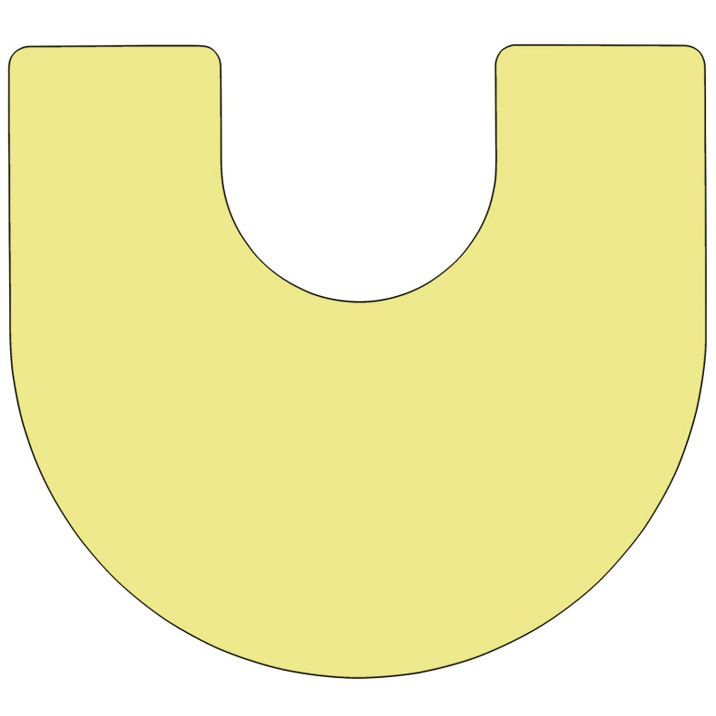 Wren Mobile 60''W x 66''L Horseshoe Yellow Thermal Laminate Activity Table - Height Adjustable Short Legs Yellow