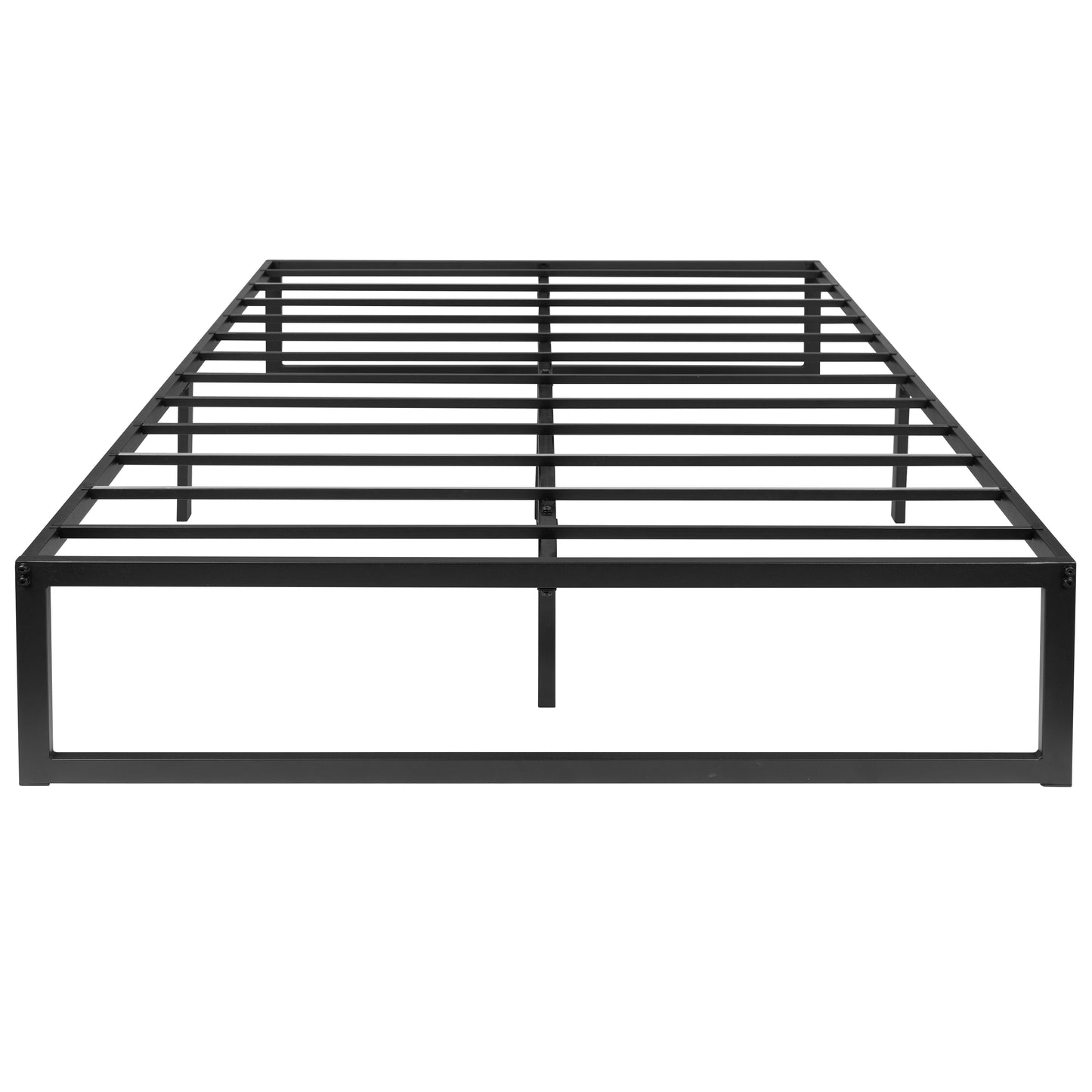 Lana 14 Inch Metal Platform Bed Frame - No Box Spring Needed with Steel Slat Support and Quick Lock Functionality (Full) Black