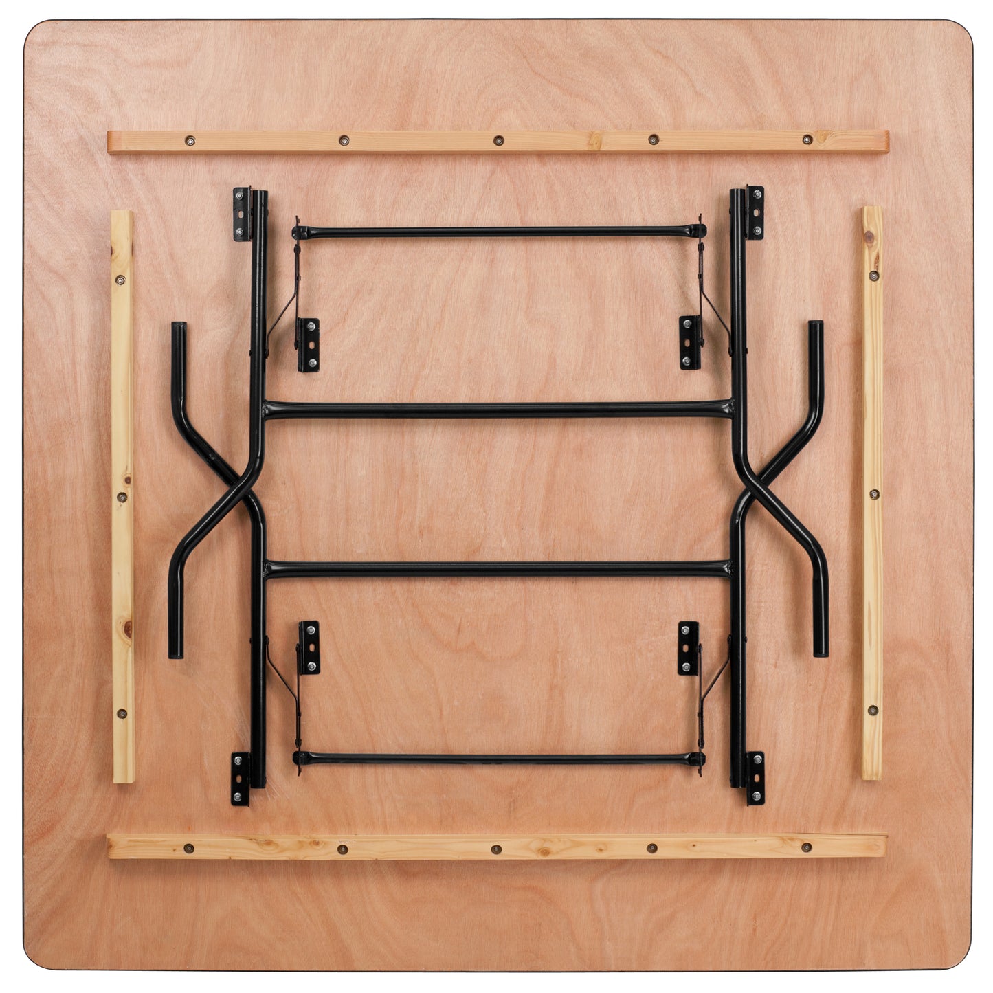 Gerry 5-Foot Square Wood Folding Banquet Table Natural