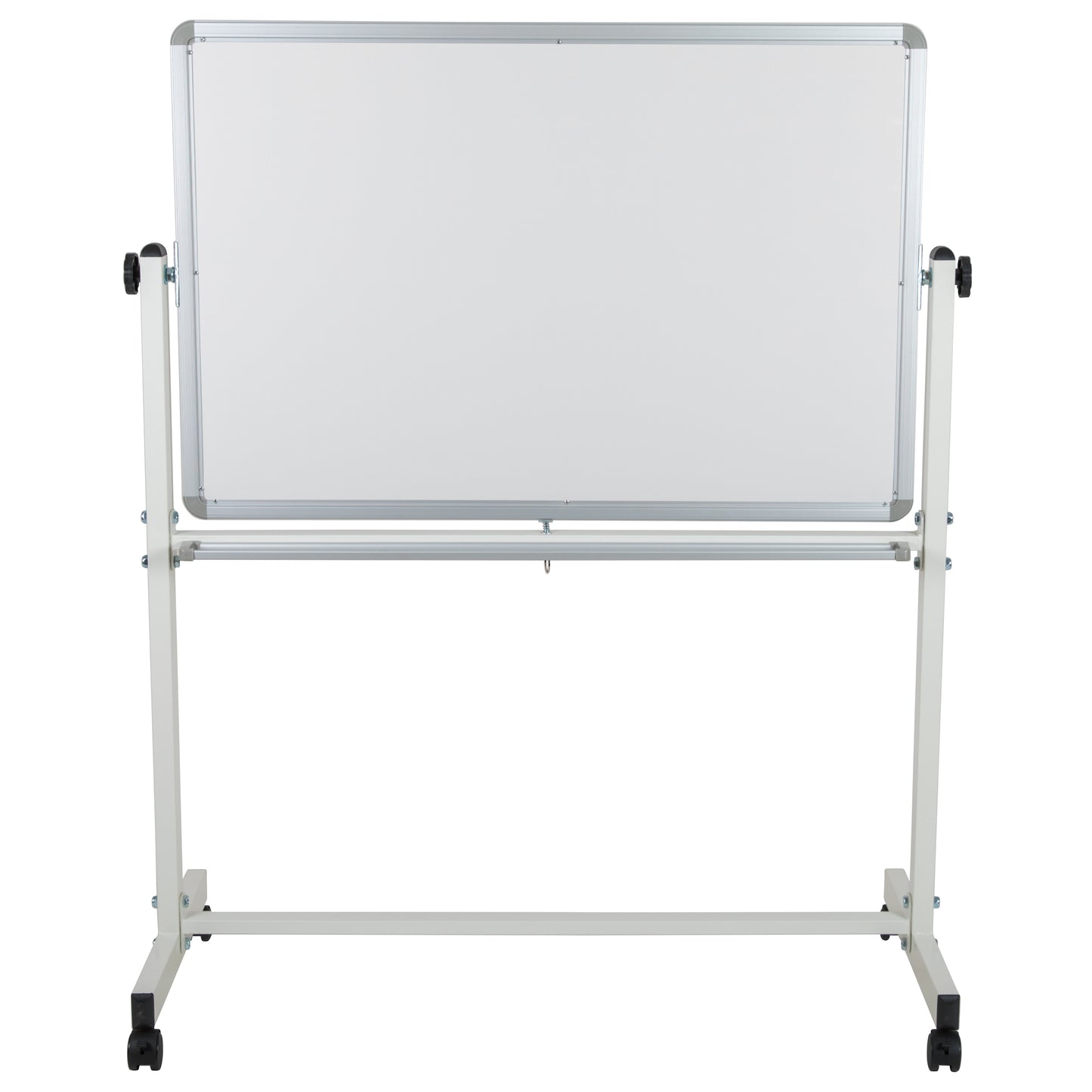 HERCULES Series 45.25"W x 54.75"H Reversible Mobile Cork Bulletin Board and White Board with Pen Tray Natural/White