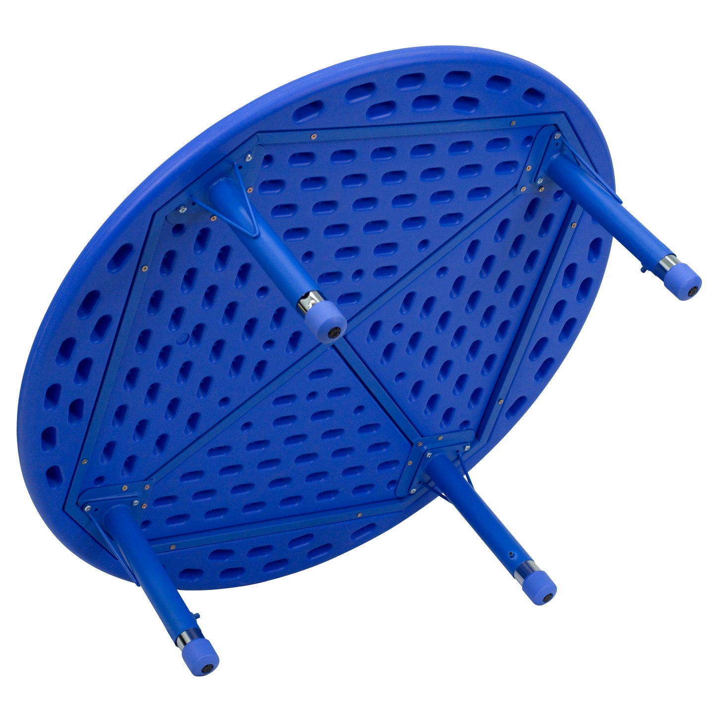 Wren 45'' Round Blue Plastic Height Adjustable Activity Table Blue
