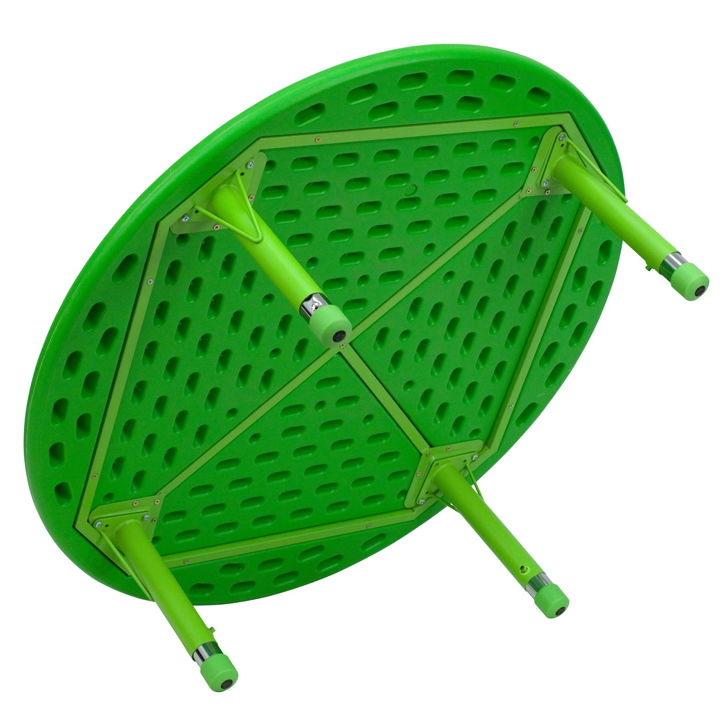 Wren 45'' Round Green Plastic Height Adjustable Activity Table Green YU-YCX-005-2-ROUND-TBL-GREEN-GG