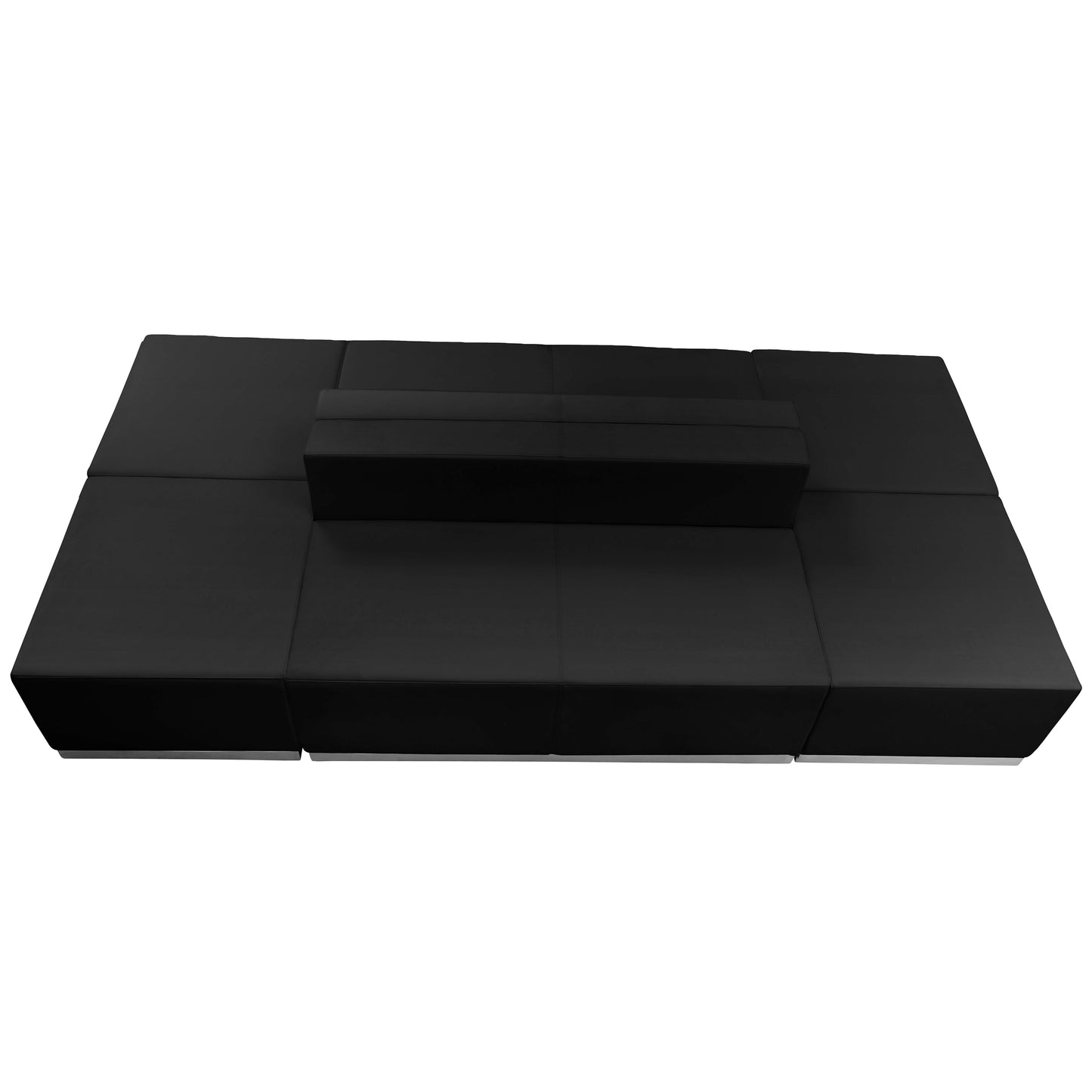 HERCULES Alon Series Black LeatherSoft Reception Configuration, 6 Pieces Black ZB-803-690-SET-BK-GG