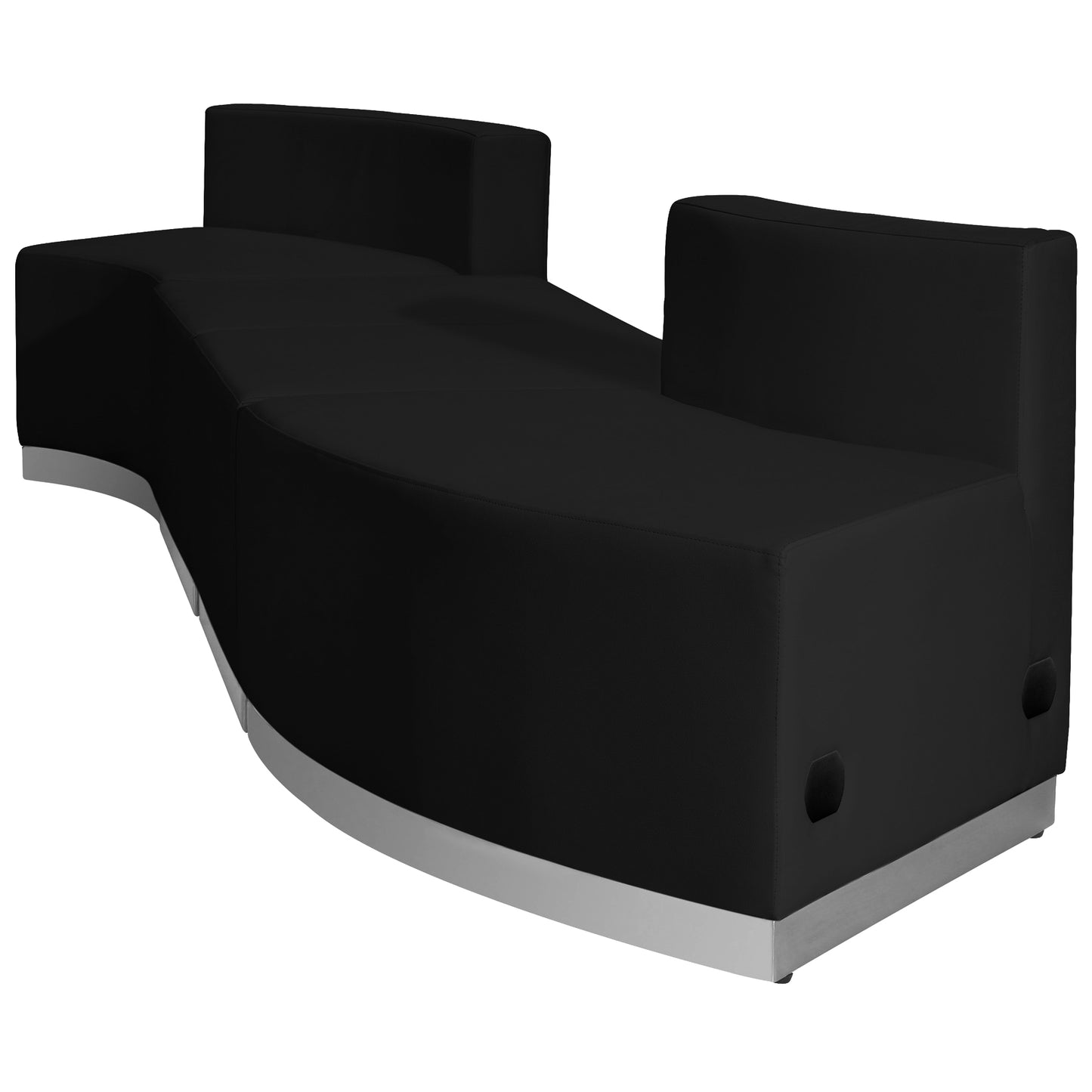 HERCULES Alon Series Black LeatherSoft Reception Configuration, 4 Pieces Black ZB-803-860-SET-BK-GG