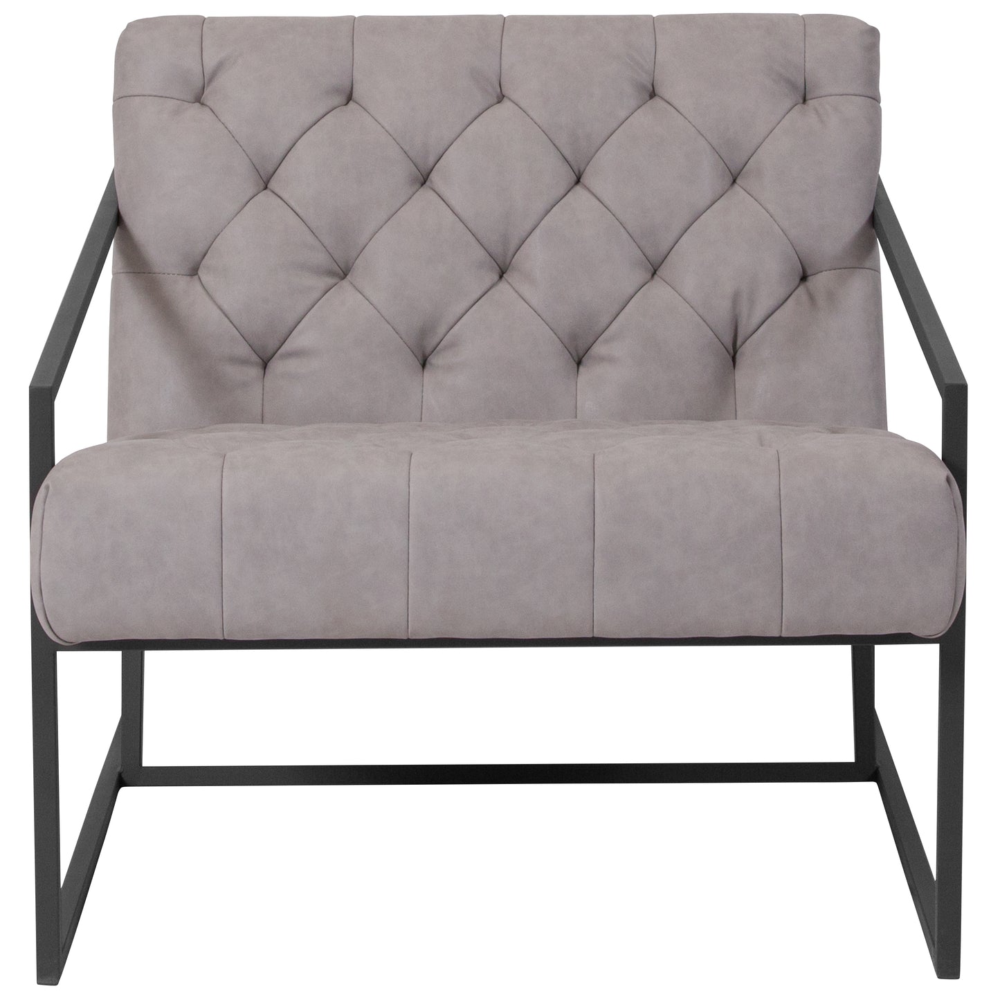 HERCULES Madison Series Retro Light Gray LeatherSoft Tufted Lounge Chair Retro Light Gray