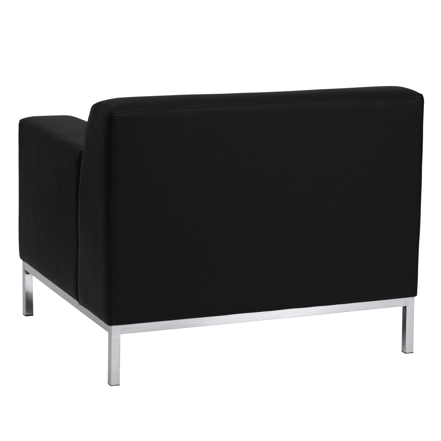 HERCULES Definity Series Contemporary Black LeatherSoft Chair with Stainless Steel Frame Black