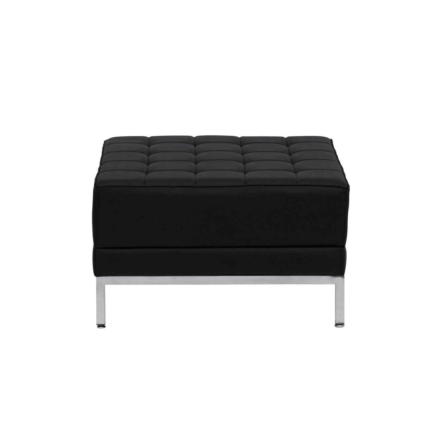 HERCULES Imagination Series Black LeatherSoft Ottoman Black