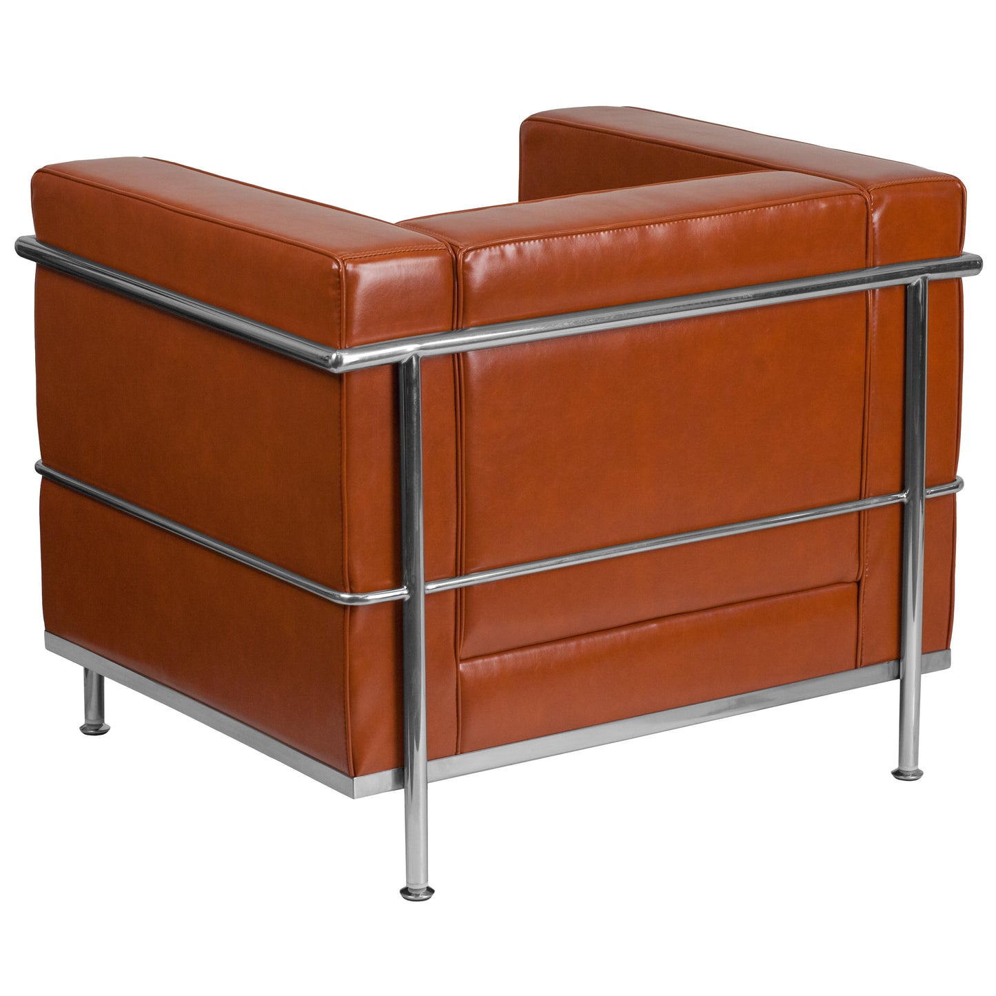 HERCULES Regal Series Contemporary Cognac LeatherSoft Chair with Encasing Frame Cognac