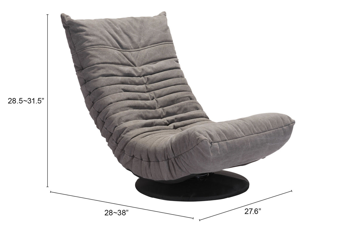 Down Low Swivel Chair Gray