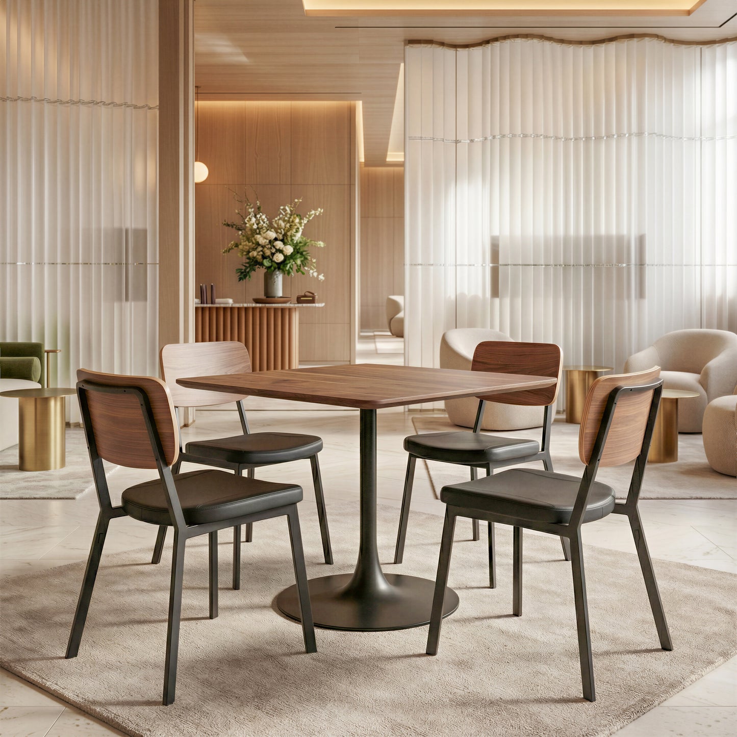 Ardenne Dining Chair (Set of 4) Black & Brown - 11