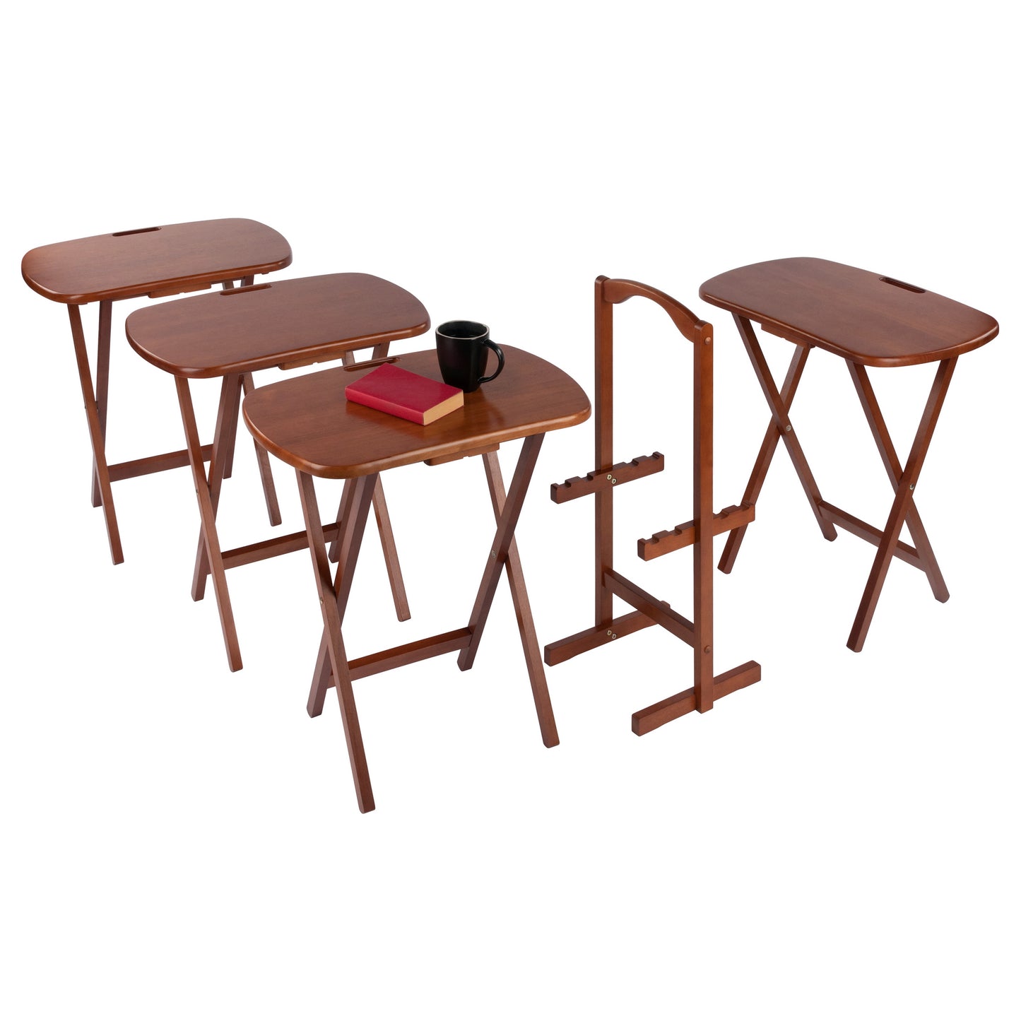 Lucca 5-pc Snack Table Set, Teak
