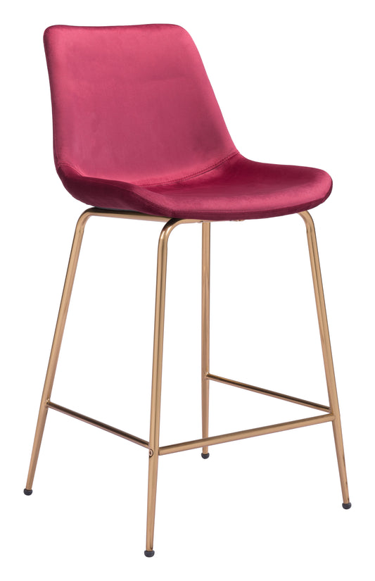 Tony Counter Stool Red & Gold