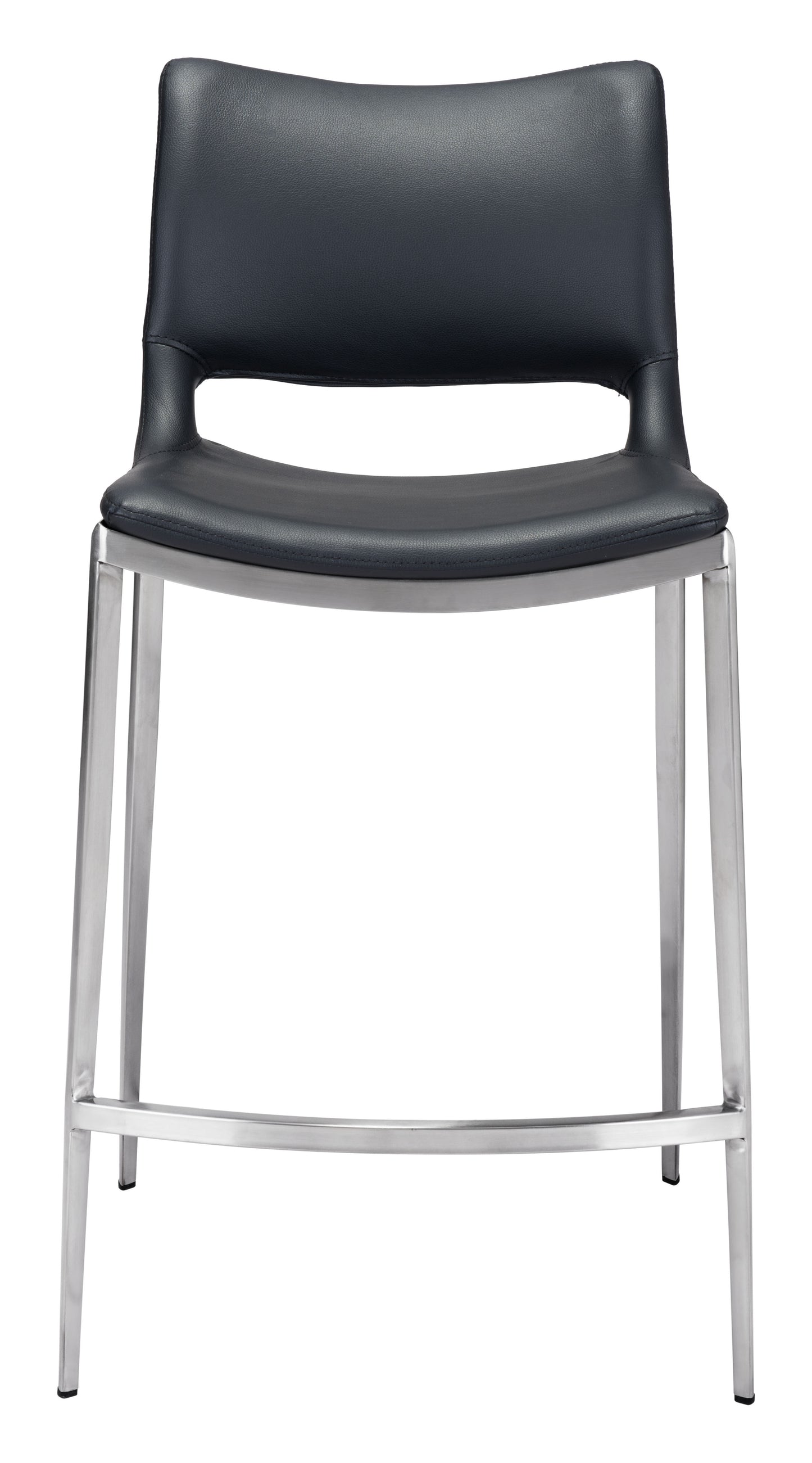 Ace Counter Stool (Set of 2) Black & Silver