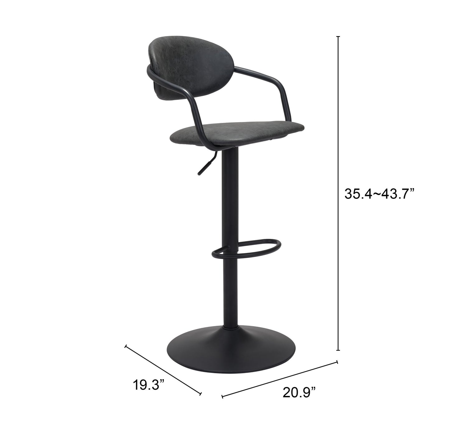 Kirby Barstool Vintage Black