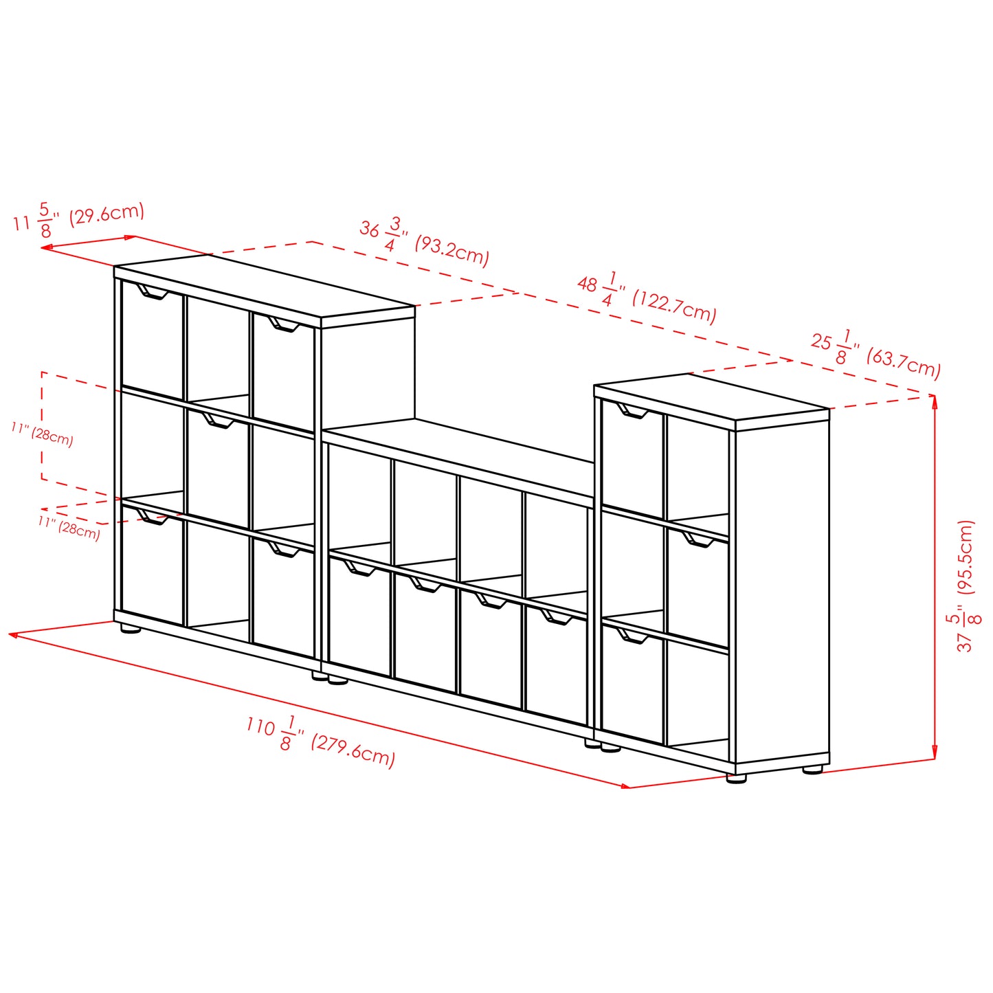 Julian 3-Pc Storage Cabinet Set, White