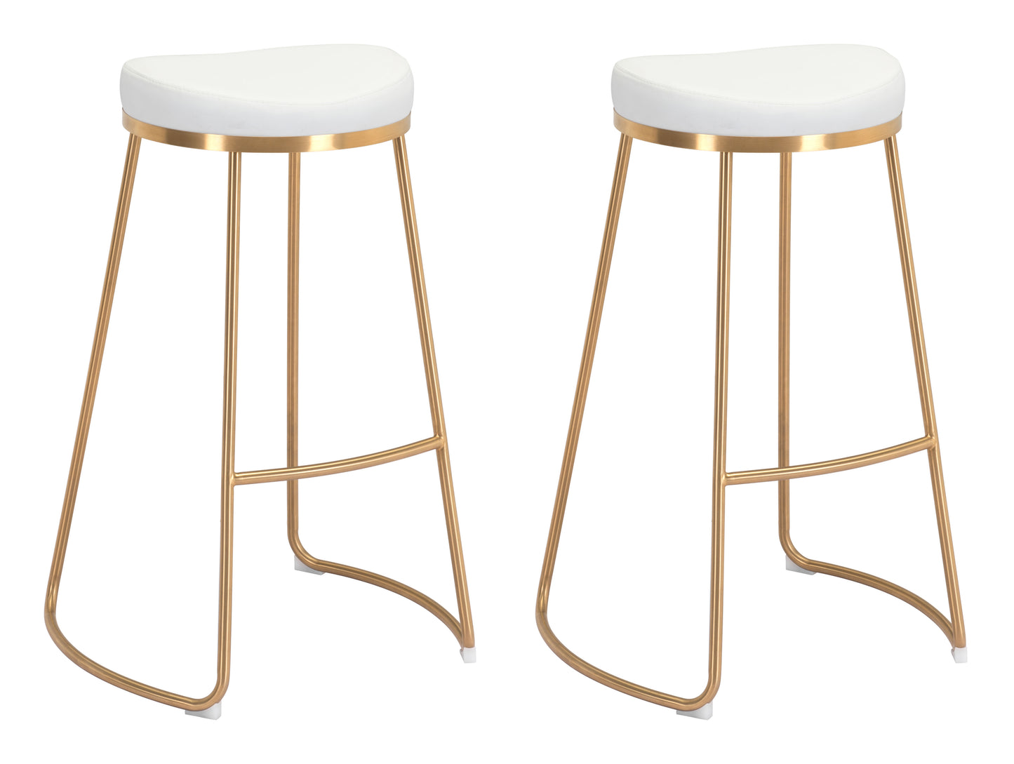 Bree Barstool (Set of 2) White & Gold