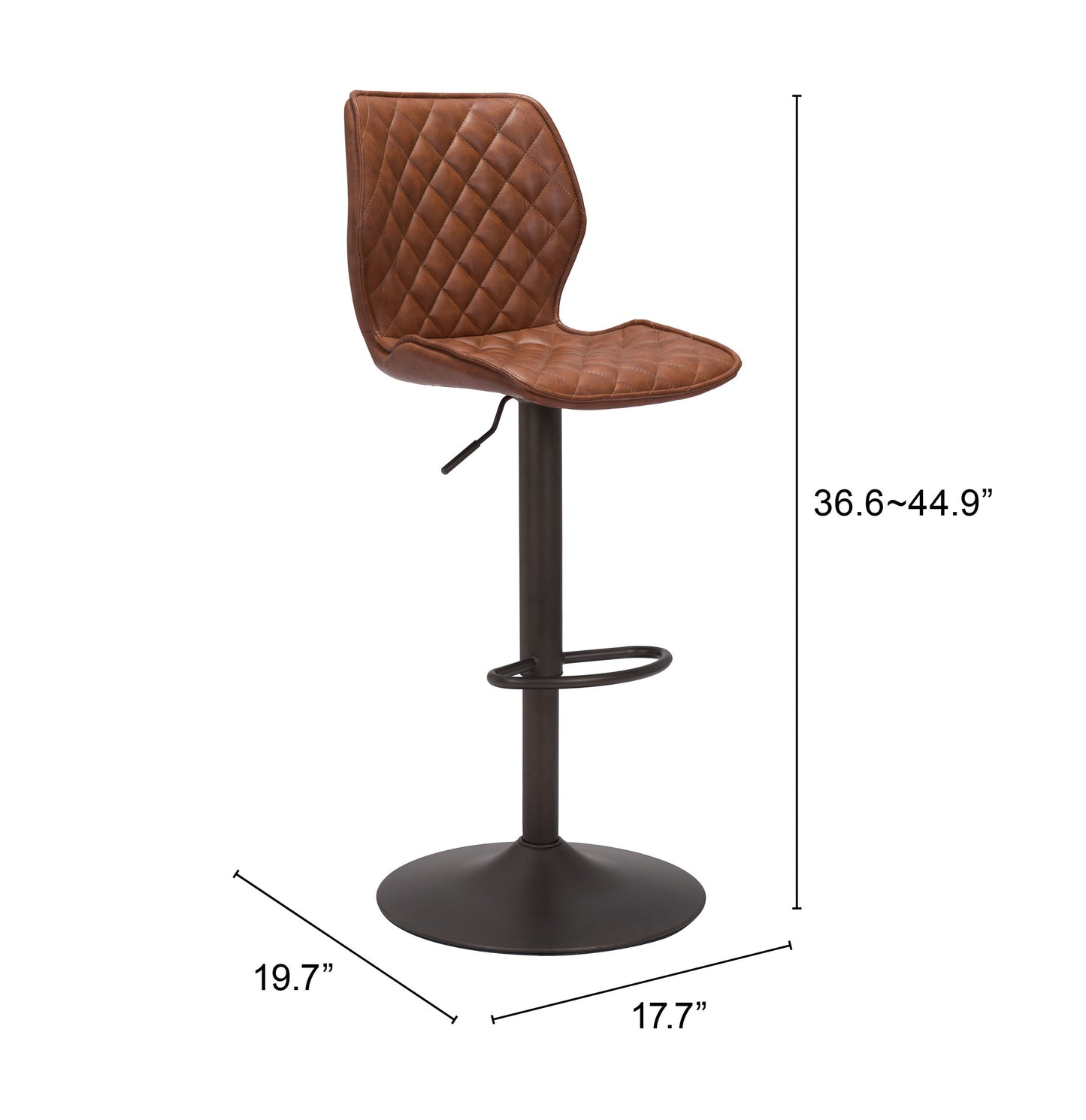 Seth Barstool Vintage Brown & Dark Bronze
