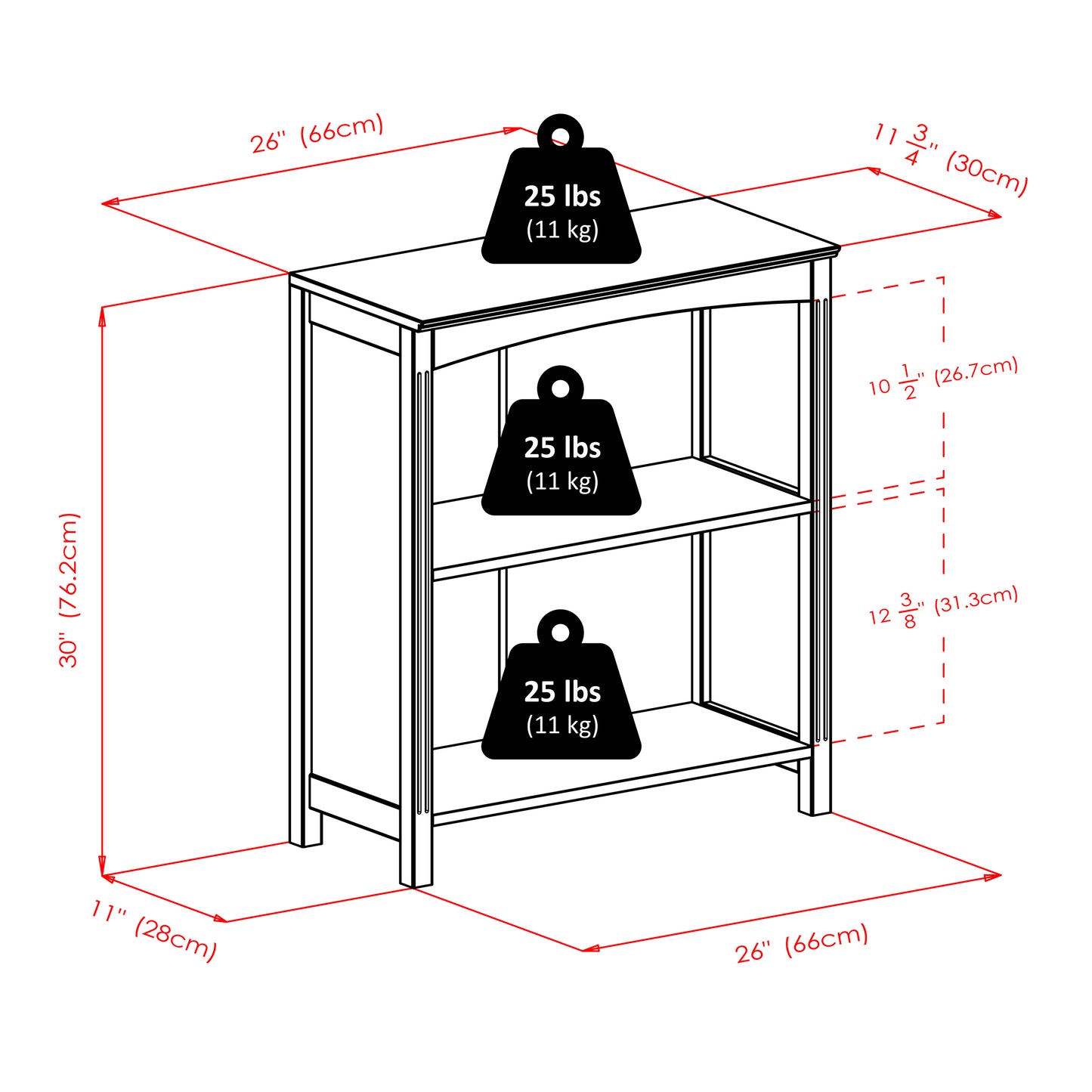 Terrace 2-Section Shelf, 37" Wide, Espresso