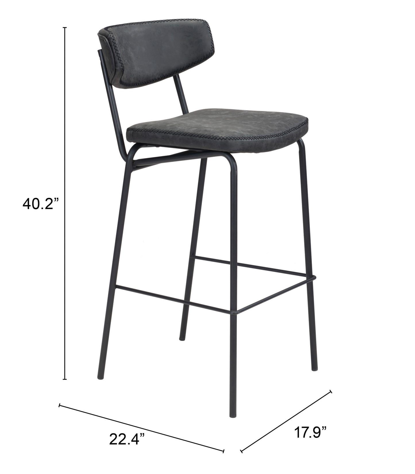 Sharon Barstool (Set of 4) Vintage Black