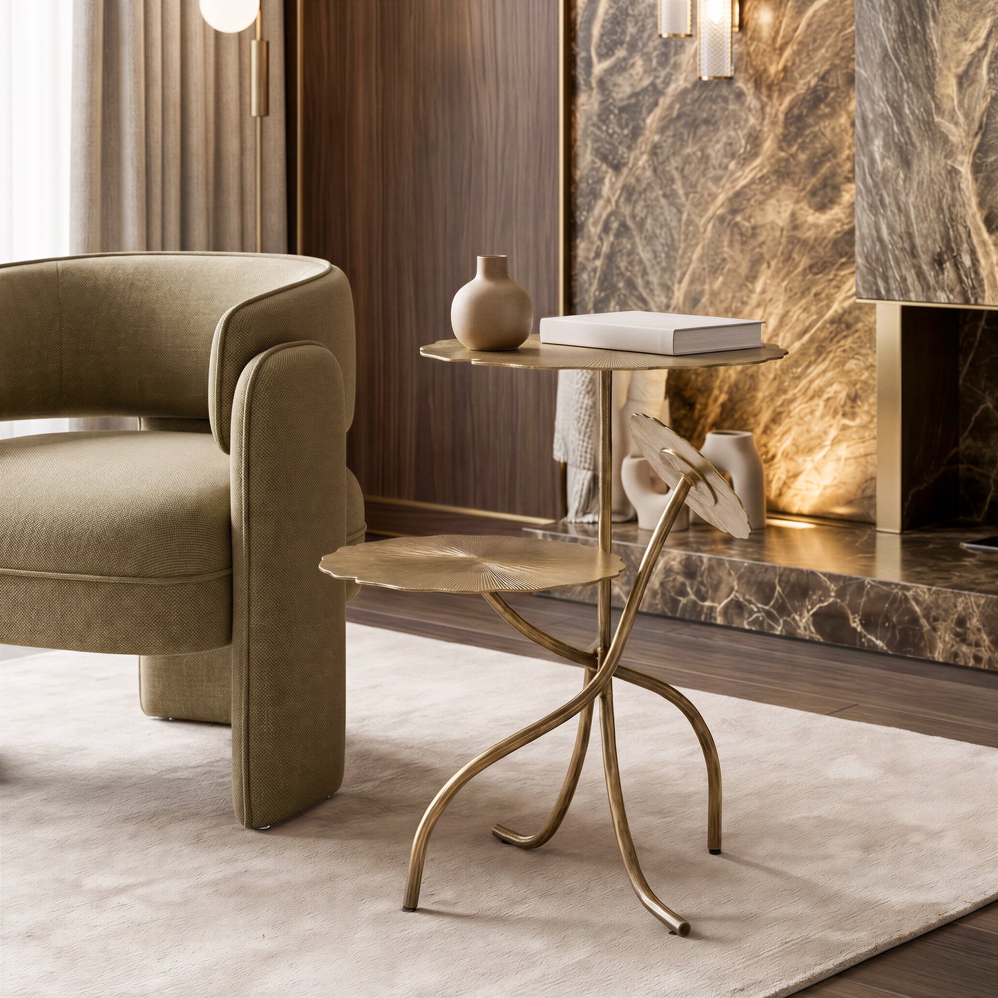 Mavro Accent Table Brass - 10
