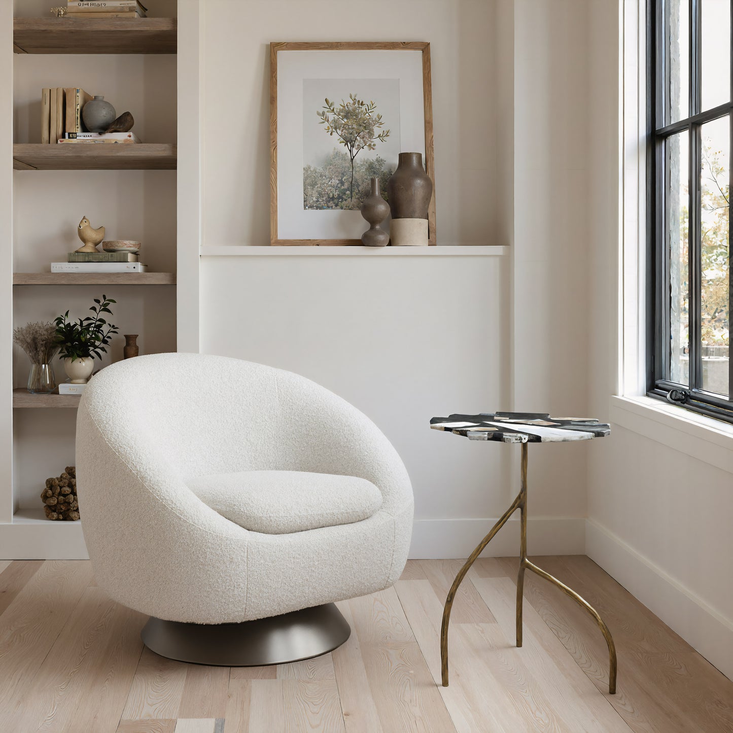 Modan Swivel Chair Misty Gray - 9