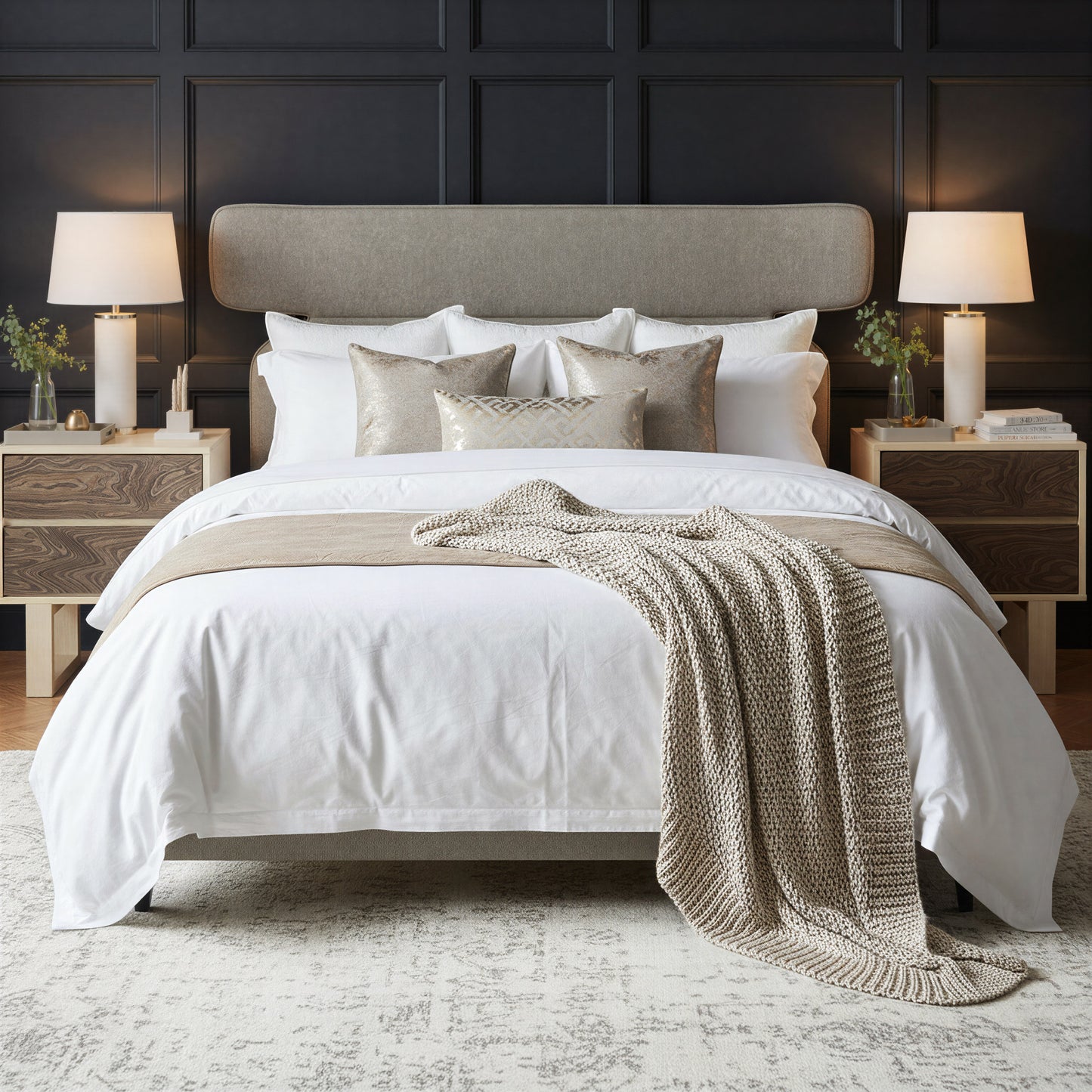 Dusa Queen Bed Olive Brown - 9