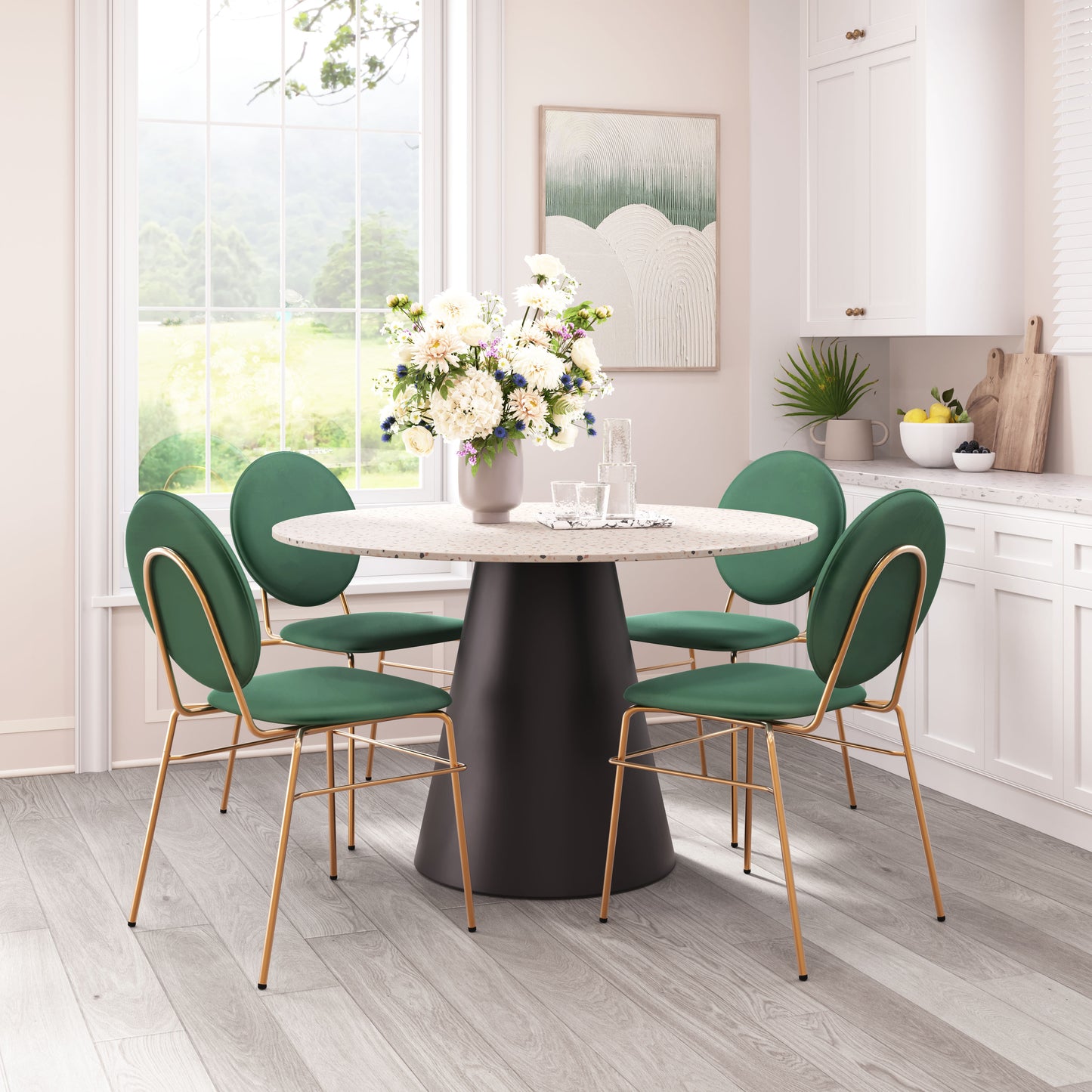 Odessa Dining Chair (Set of 2) Green & Gold - 10