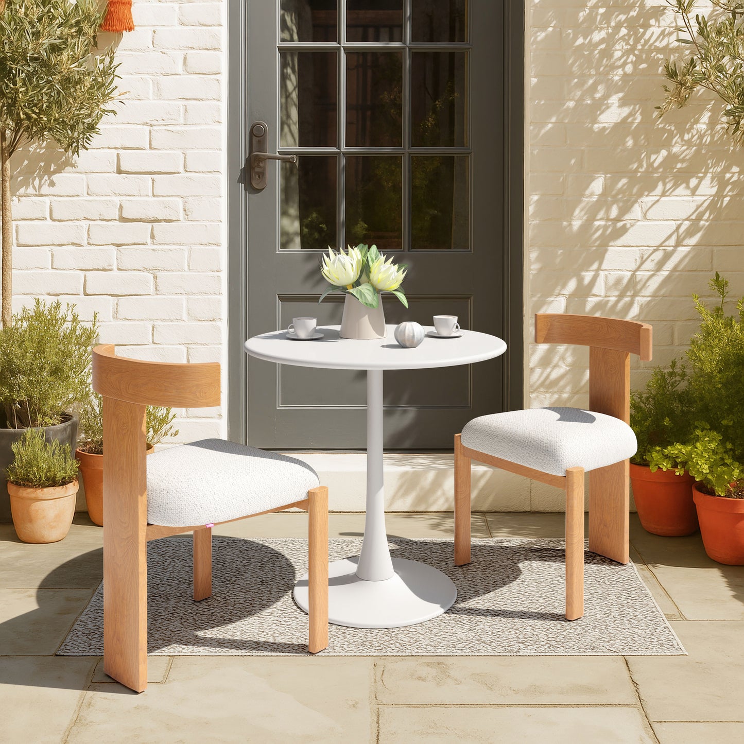 Tiana Dining Chair Natural & Beige - 9