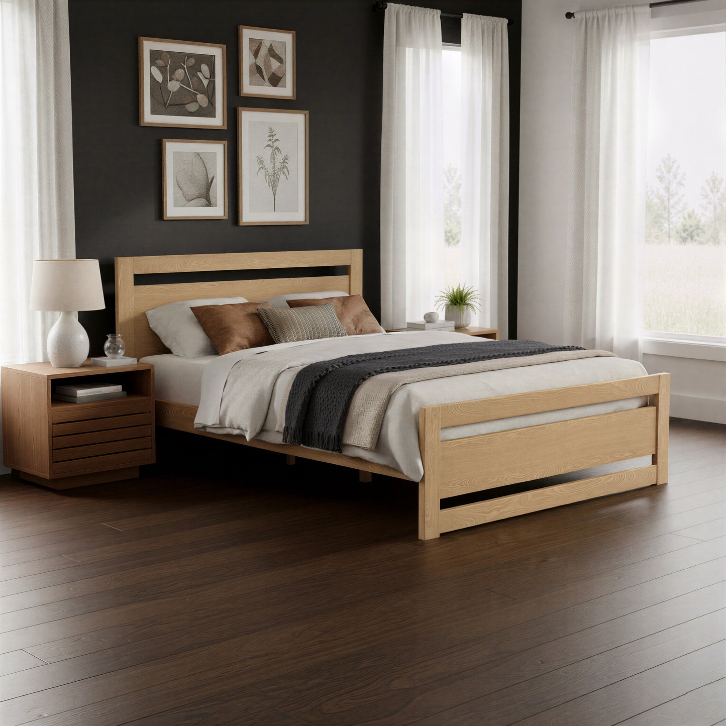 Slit Nightstand Walnut - 10
