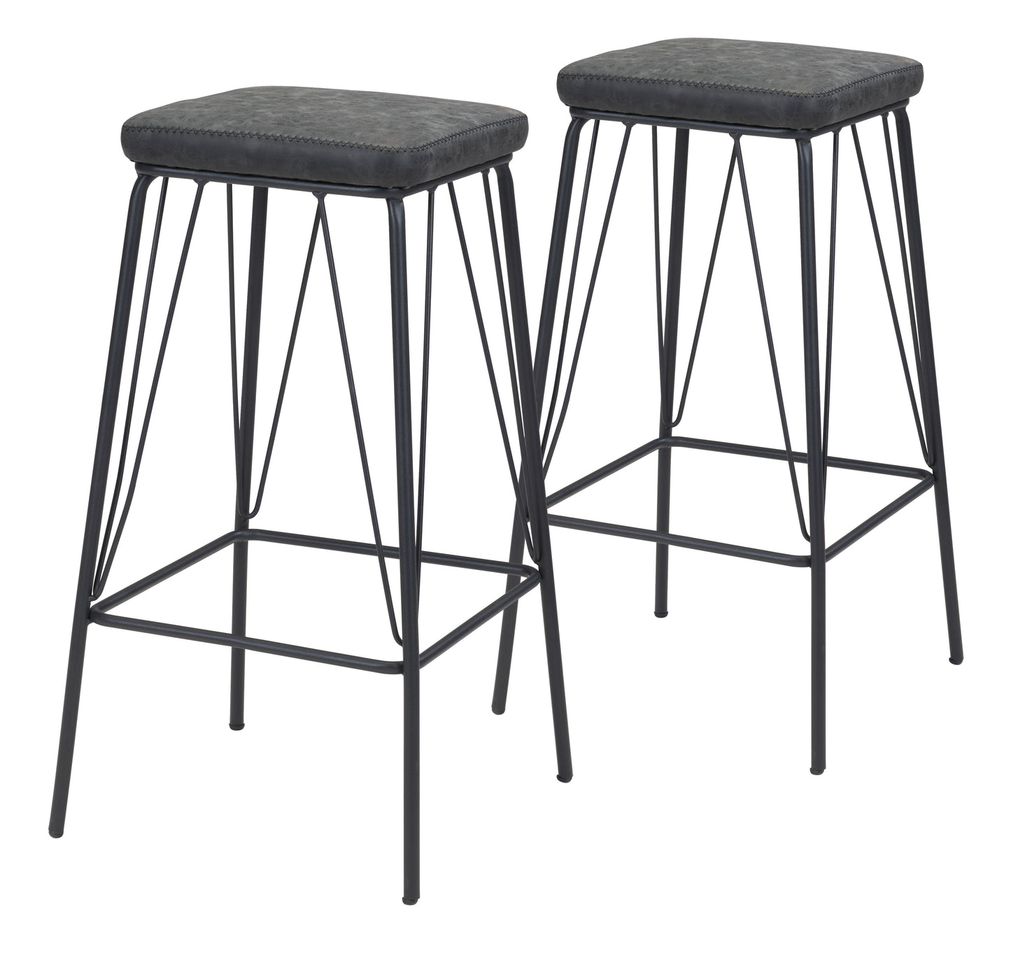 Samuel Barstool (Set of 2) Vintage Black