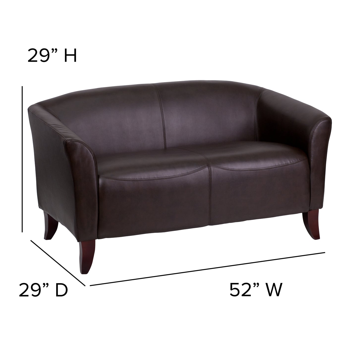 Brown Leather Loveseat 111-2-BN-GG