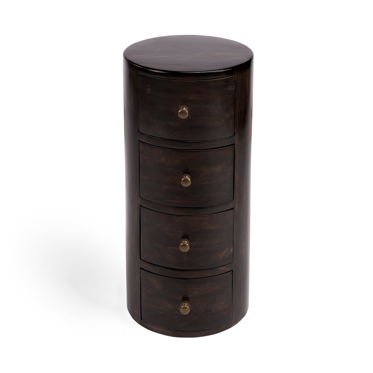 Liam Wood End Table with Storage in Dark Brown  1176117