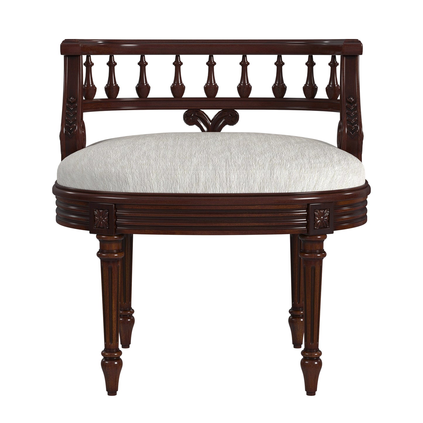 Hathaway Upholstered 22.5"W Vanity Seat in Medium Brown 1218024