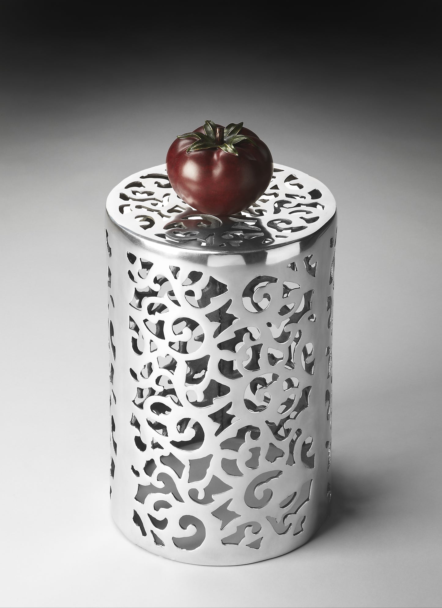 Worley Round Metal 11.5"W Side Table in Silver 2288220