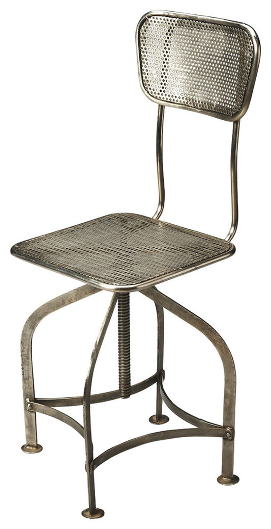 Pershing Industrial Chic Swivel Chair in Gray  2553025