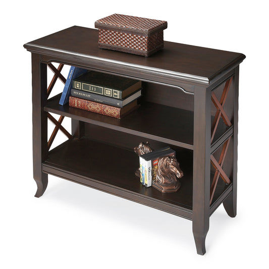 Newport 32"W 2 Shelf Bookcase in Medium Brown  3044109
